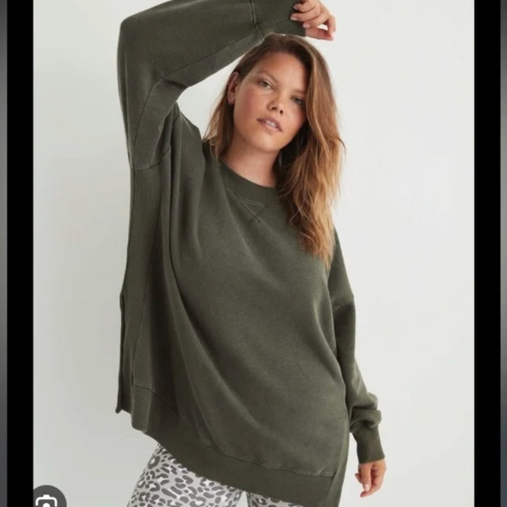 Aerie Olive Green Oversized Sweatshirt
